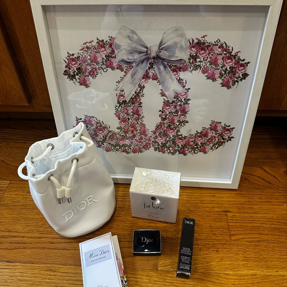 Dior White Drawstring Pouch bundle - Picture 2 of 4